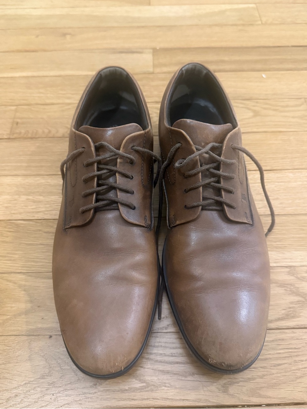 Tod’s Men's Brown Leather Lace-Up Dress Shoes